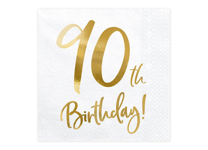 Servietten Birthday Gold 90th. 33x33cm/20St.