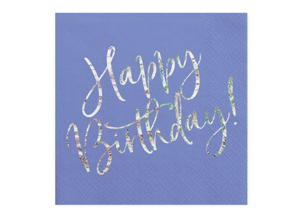 Servietten Happy Birthday 33x33cm/20St. Blau