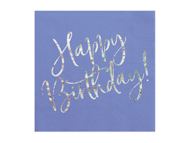 Servietten Happy Birthday 33x33cm/20St. Blau