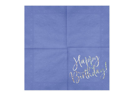 Servietten Happy Birthday 33x33cm/20St. Blau