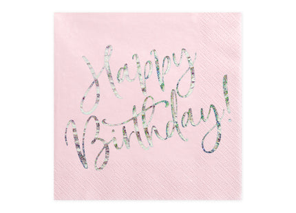 Servietten Happy Birthday 33x33cm/20St. Pink