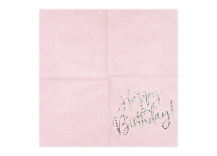 Servietten Happy Birthday 33x33cm/20St. Pink