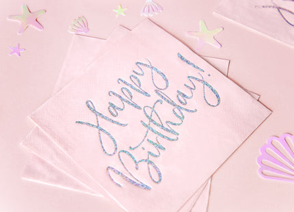 Servietten Happy Birthday 33x33cm/20St. Pink