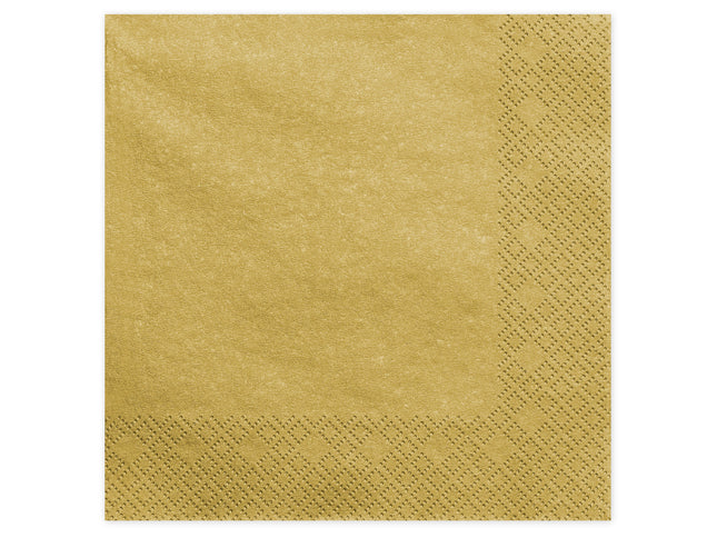 Servietten Uni 40x40 cm/ 20St. Gold-Metallic