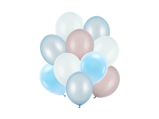 Latexballon Ø30cm Set | 10 Stk. Blau/Weiß/Rosa Mix