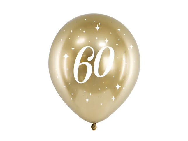 Latexballon Ø30cm "Happy Birthday" Gold | 6 Stk. #60