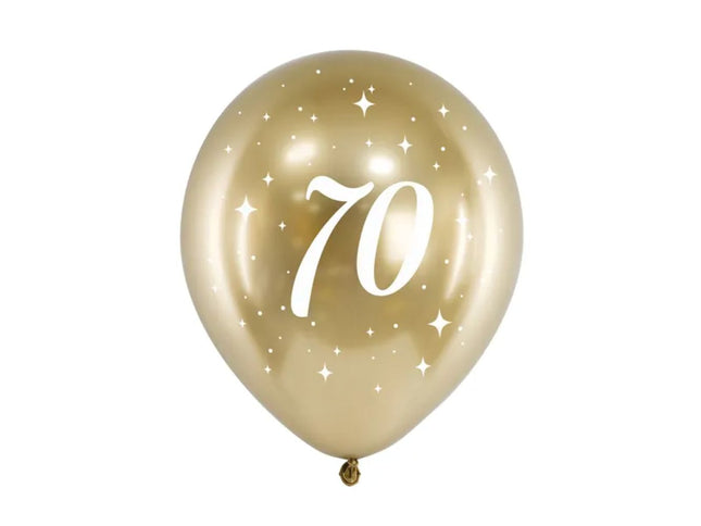 Latexballon Ø30cm "Happy Birthday" Gold | 6 Stk. #70