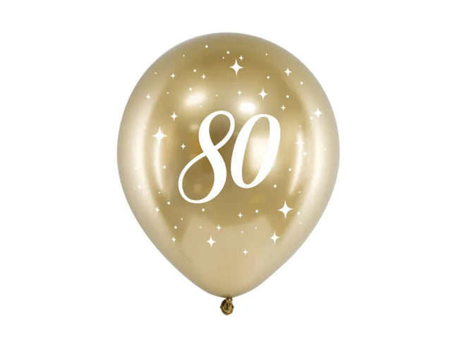 Latexballon Ø30cm "Happy Birthday" Gold | 6 Stk. #80