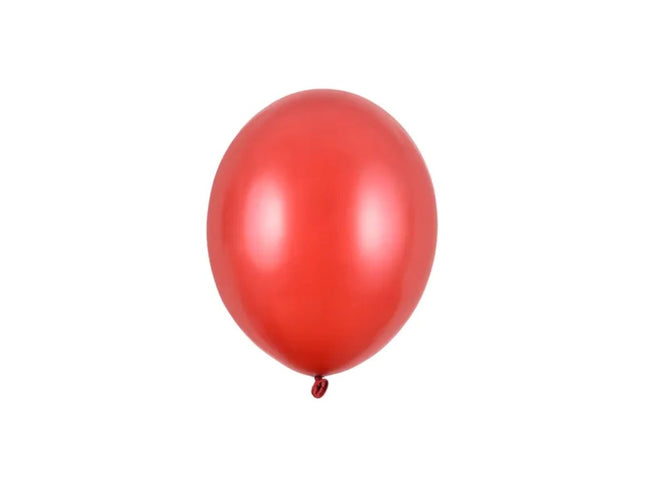 100 Latexballons "Uni Metallic" 12cm Ø | Poppy Red