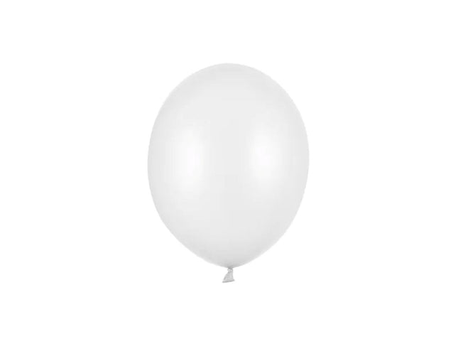 100 Latexballons "Uni Metallic" 12cm Ø | Pure White