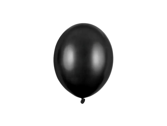 100 Latexballons "Uni Metallic" 12cm Ø | Schwarz