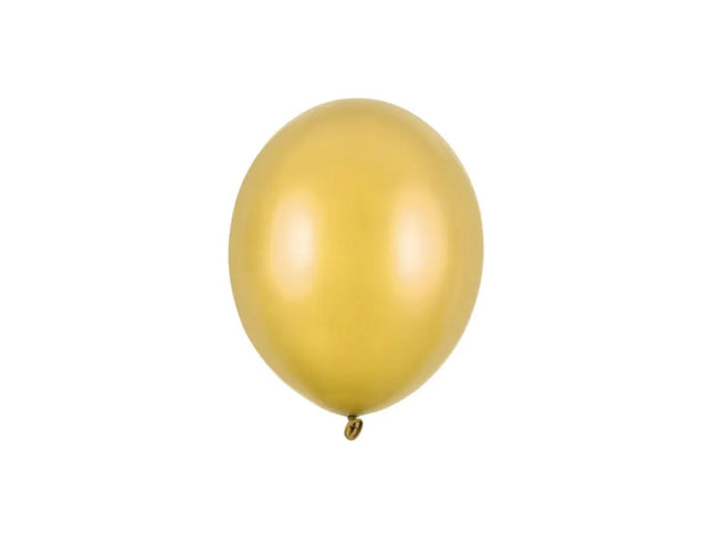 100 Latexballons "Uni Metallic" 12cm Ø | Gold