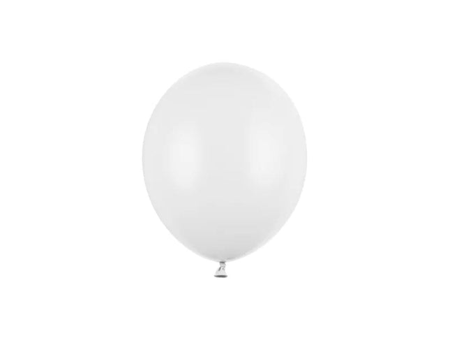 100 Latexballons "Uni Pastell" 12cm Ø | Pure White