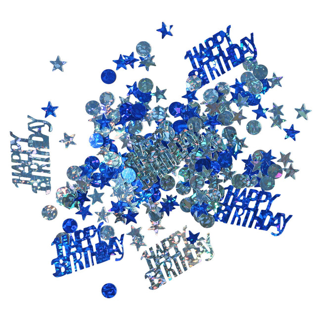 Amscan "Happy Birthday" Konfetti Blau Metallic - Folie 15 g - 500180