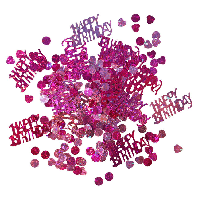 Amscan "Happy Birthday" Konfetti Pink Metallic - Folie 15 g - 500181