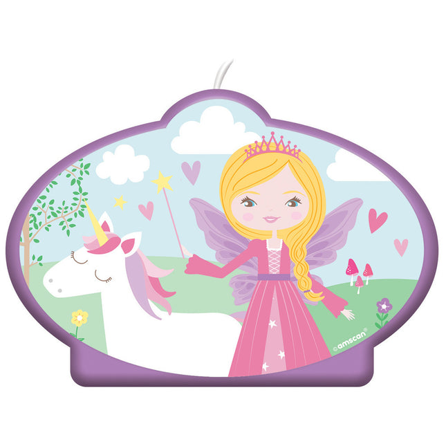 Amscan "Princess & Knight" - Prinzessin Geburtstagskerze 9 cm - 9909849 | Kinder Geburtstag Partydek